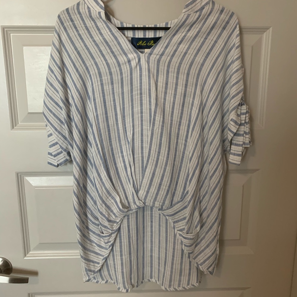 Blue and White Striped Shirt